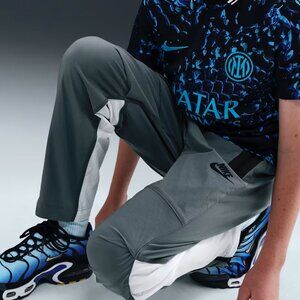 Boys Nike Tech Woven Pants Kids Size XLarge XL Gray White NWT